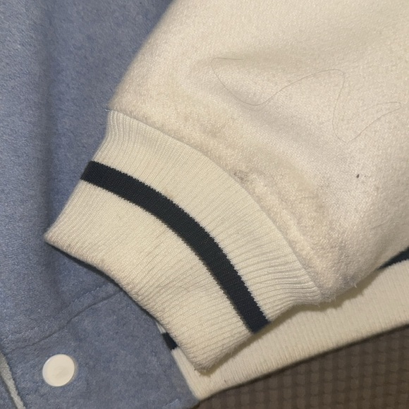 PLAYBOY Light Blue and White Letterman Jacket - Picture 5 of 6